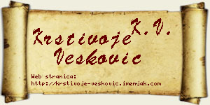 Krstivoje Vesković vizit kartica